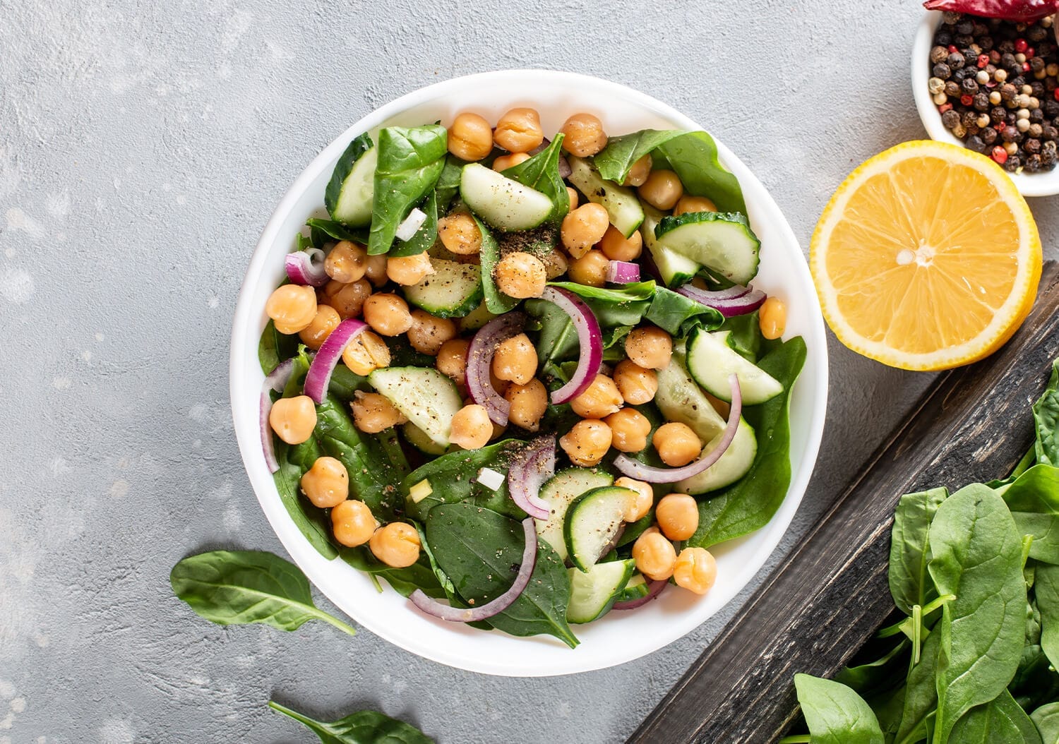 Chickpea and Kale Salad with Lemon Dressing | recipescard.com