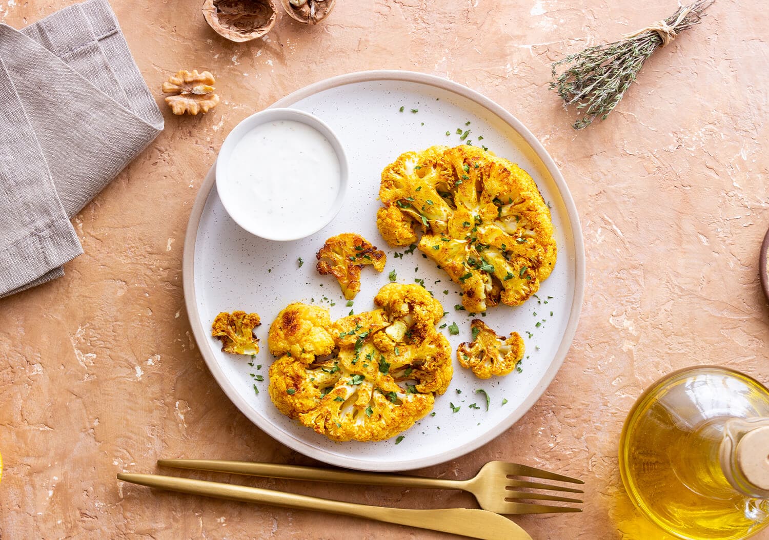 Air-Fried Cauliflower Bites with Spices | recipescard.com